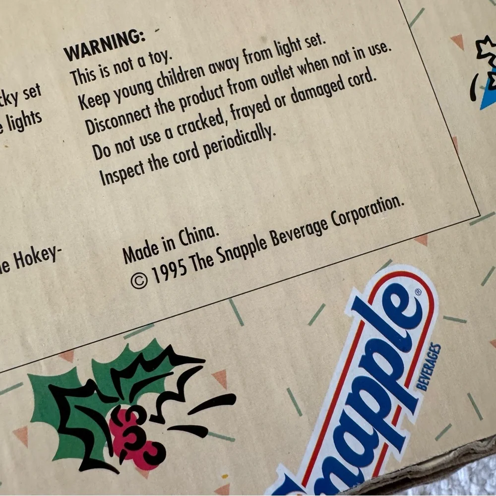 Vintage Snapple Holiday Lights